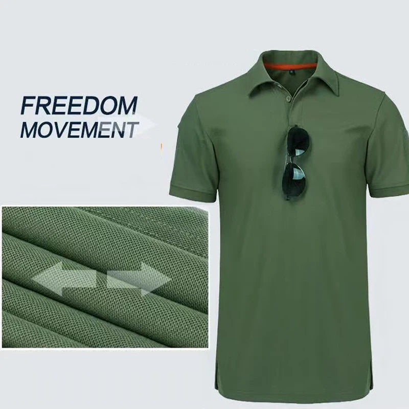 Men’s Quick-Dry Summer T-Shirt – O-Neck Lapel Pullover (M–4XL)
